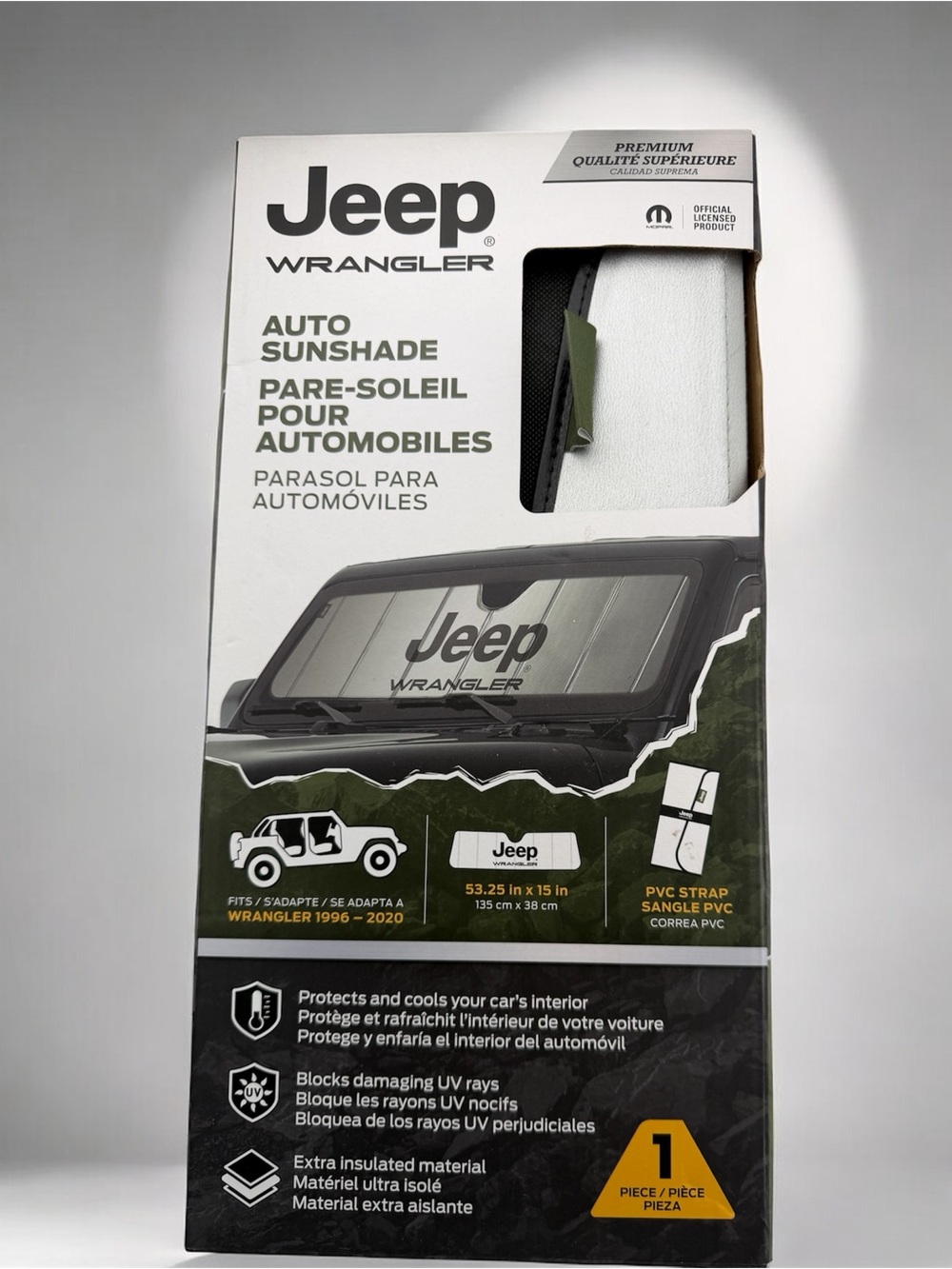 Jeep Wrangler Auto Sunshade Premium Quality Official Licensed Product 1996-2020